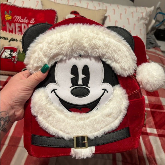 Disney Red Mickey Mouse Santa Hat - Picture 1 of 8